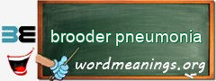 WordMeaning blackboard for brooder pneumonia